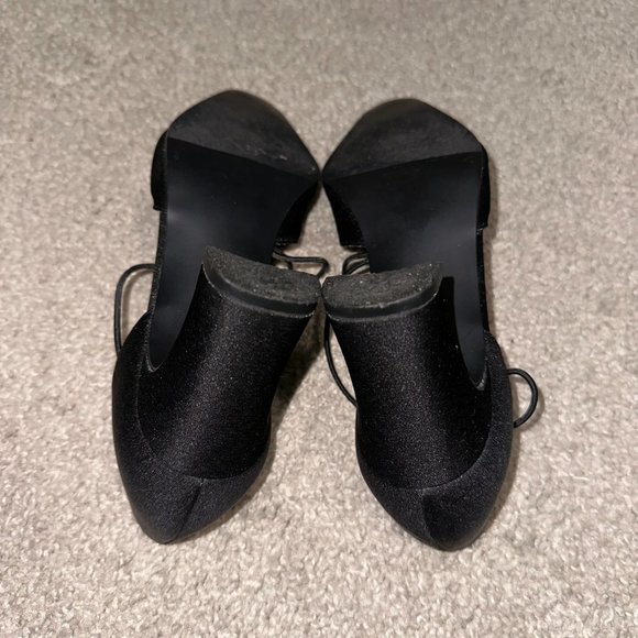 Vintage Mantles Black Closed Almond Toe Pumps Heels 3 Inch 3” Size 7 - Picture 6 of 8